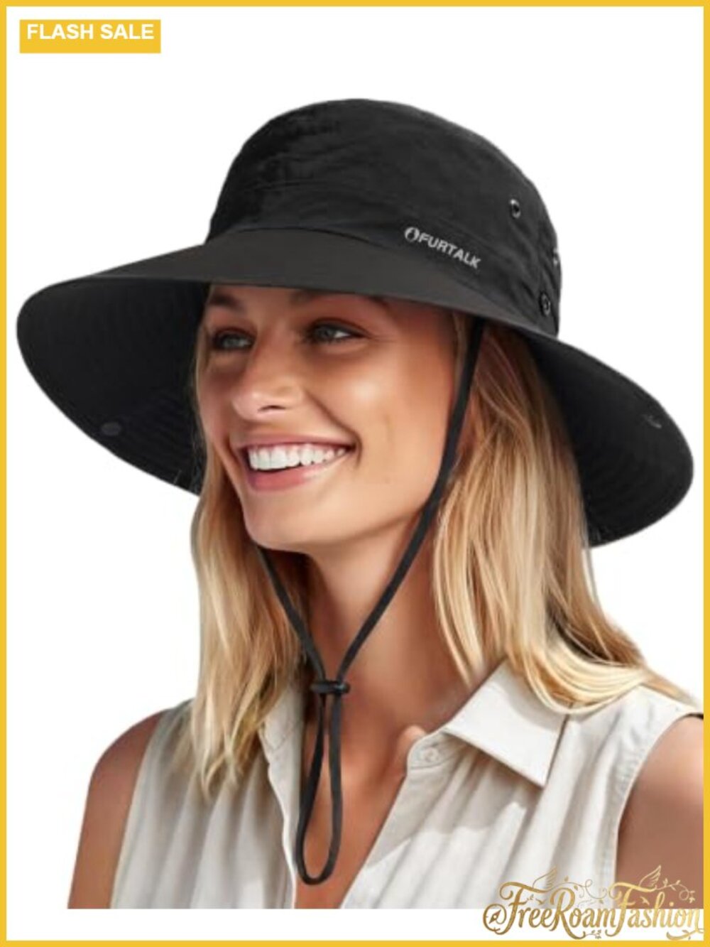 FURTALK Women's Wide Brim Ponytail Sun Hat Packable Cowboy Hat